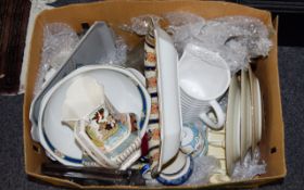 Box of Assorted Pottery and Ceramics.