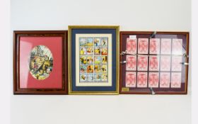 3 Framed Disney Memorabilia. Comprises 1/ Mickey Mouse Treasure Map Adventures, 2/ Collectable