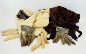 A Collection Of Vintage Mink Stoles And Accessories Three items in total to include blonde mink