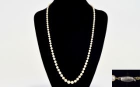 Ciro Vintage - Single Strand Pearl Necklace with a 9ct White Gold Clasp.