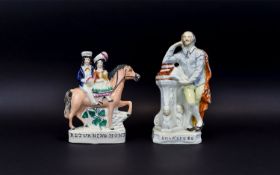 Staffordshire 19th Century Hand Painted Figure Groups. Includes 1/ Returning Home From Market. c.