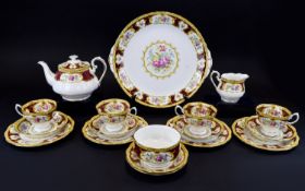 Royal Albert 'Lady Hamilton' Part Teaset comprises large sandwich plate, teapot, sugar bowl, 4 cups,