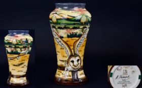 Moorcroft - Wonderful Quality Tube lined Ltd and Numbered Edition Vase ' Elegy ' Design - Owls In