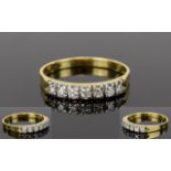 Ladies 18ct Gold Channel Set Diamond Ring, Set with ( 7 ) Seven Round Brilliant Cut Diamonds.