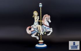 Lladro - Top Quality Porcelain Large Figure Group ' Girl on Carousel Horse ' Model No 1469.