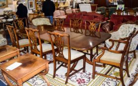 Large Waring and Gillow Twin Pedestal Dining Table, 2 end sections and 2 leaves.