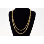 A 9ct Gold Belcher Chain. 16 Inches In length + a 9ct Gold Curb Chain. 18 Inches In length, 21.