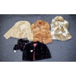 A Collection Of Vintage Fur Jackets Five items in total to include small shoulder cape with red
