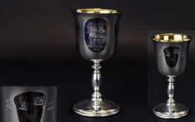 Preston Guild - Ltd and Numbered Edition Sterling Silver Goblet - Gold Gilt Interior, Made by