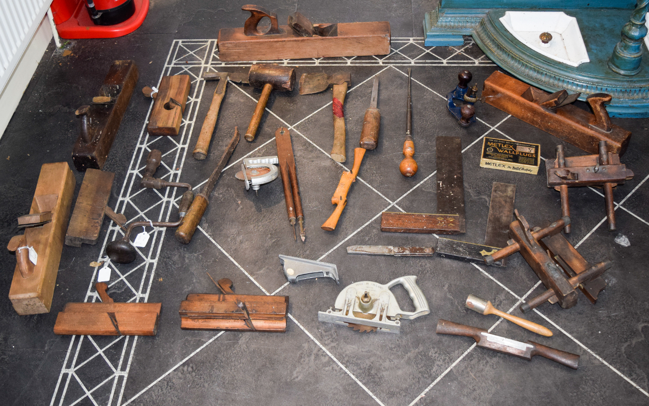 A Good Collection of Antique Period Wood Working Tools,