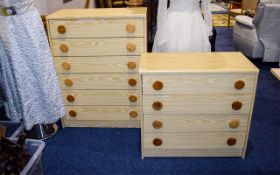 A Pair Of Pine Chest Of Drawers Two in total in light pine,