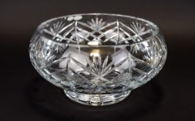 Bohemia Cut Glass Large Heavy Good Quality Bowl. With original box and as new condition. 10 inches