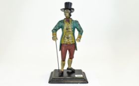 Reproduction Cast Metal Painted Figure In The Form Of A Georgian Gentleman Standing figure on