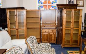 Set Of 4 Pine Effect Units comprising of book case,