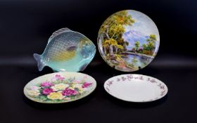 Collection of Four Large Plates including two Noritake Chargers one decorated with a floral design