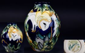 Moorcroft Nice Quality Limited And Numbered Edition Tubelined Ovoid Shaped Vase 'Barn Owl In