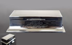 Walker & Hall Solid Silver Engine Turned Quality Table Cigarette Box with Cedar Wood Interior,