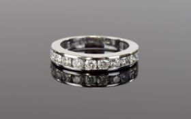 Ladies - Top Quality 18ct Gold Set Diamond Half Eternity Ring.