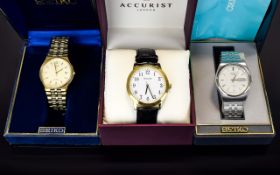 Collection of Gents Vintage Wrist Watches ( 3 ) In Total.