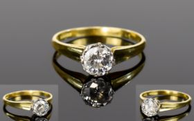 18ct Gold Set Single Stone Diamond Ring. Good Quality with Sparkle, Colour and Clarity Very Good.