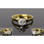 18ct Gold Set Single Stone Diamond Ring. Good Quality with Sparkle, Colour and Clarity Very Good.