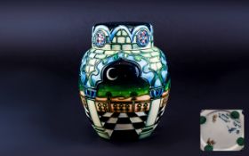 Moorcroft - Quality Tube lined Ovoid Shaped Lidded Ginger Jar ' Arabian Nights ' Jumeirah Pattern.