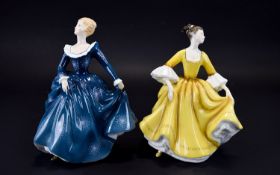 Royal Doulton Figurines ( 2 ) In Total. Comprises 1/ Stephanie HN2807, Issued 1977 - 1982. Height