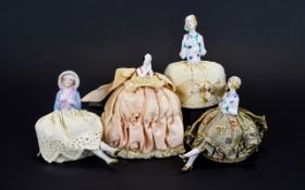 A Collection Of Vintage Boudoir Dolls Four in total circa 1930's, two with traditional flapper style