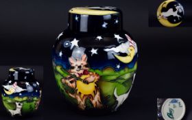 Moorcroft - Nice Quality Ltd and Numbered Edition Lidded Ginger Jar ' Hey Diddle Diddle ' Design -