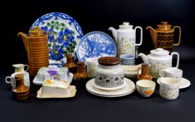 Hornsea Pottery 'Fleur' Pottery comprising teapot, coffee pot, 2 cups and saucers,