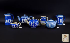A Very Good Collection of Assorted 19th Century Quality Jasper-Ware Pieces. All with Applied