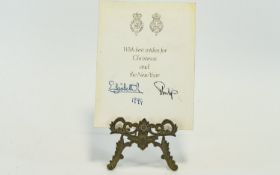 Queen Elizabeth & Phillip Autographs on Christmas Card. Dated 1994.