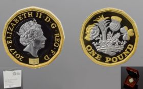 Royal Mint - Ltd Edition and Numbered Nations of The Crown One Pound Platinum Proof Coin. Date 2017,