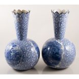 Pair of Viennese urns, printed decoration,