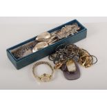 Costume jewellery, a quantity of assorted compacts, perfume atomisers,