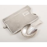 Silver engine turned folding cigarette case, Deakin & Francis, Chester 1914,