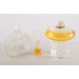 Three Lalique glass scent bottles, all post-1945, with damages, (3).