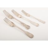 A collection of silver flatware - tablespoons, table forks and dessert forks, 44.9oz.