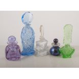 Selection of coloured glass scent bottles, (11).