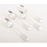 Thirteen silver dessert spoons in the Fiddle pattern, Victorian, various makers and dates,