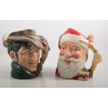 Royal Doulton character jugs, Monty D6202; Santa Claus D6668; small character jug John Doulton,