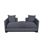 A contemporary settee, commissioned from Andrew Martin, grey upholstery with two loose cushions,