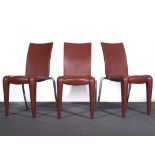 Philippe Starck for Vitra, three 'Louis 20' chairs, designed 1991, brown blown polypropolene,