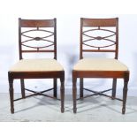 Set of four George IV mahogany dining chairs, bar backs.