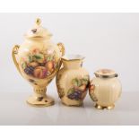 Aynsley Orchard Gold, a collection including: twin-handled vase,