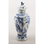 Chinese blue and white balaster covered vase, height 22cm.