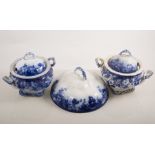 Quantity of blue and white dinner ware, Richmond design by Alfred Meakin, Midwinter coffee set,