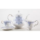 Queens Fountainbleu tableware, eight piece tea, coffee and dinnerware.