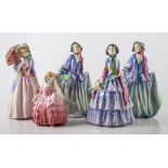 Five early Royal Doulton figurines,