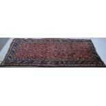 Tekko rug allover trellis pattern, 201 x 116cm, worn,